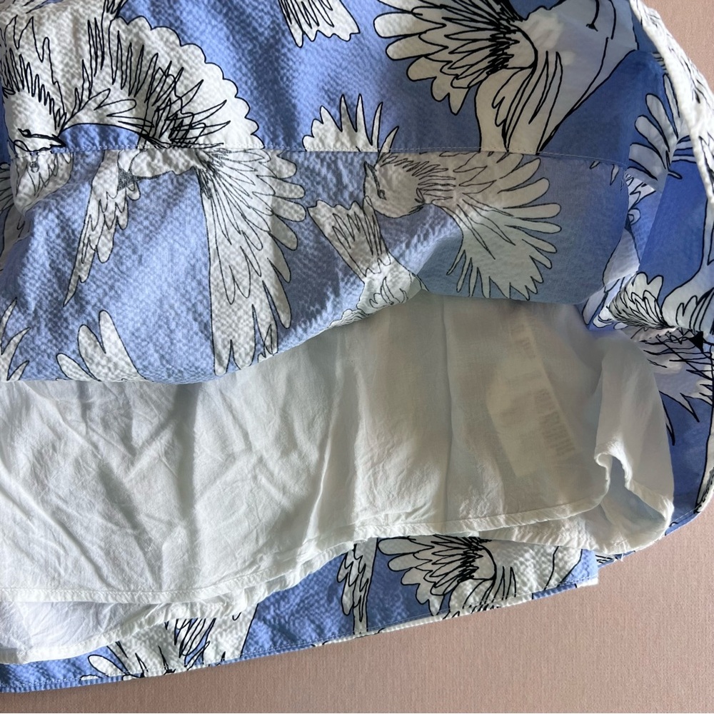 Anthropologie Maeve Tropical Bird Print Cutout Tie Back Mini Dress 2 - Picture 7 of 16